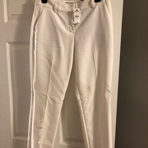 Express Mid Rise Columnist White Ankle Pant